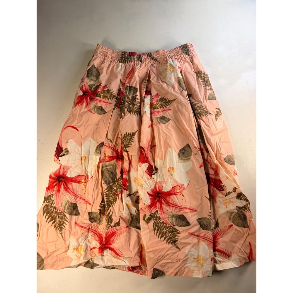 Philosophy Republic Clothing Midi Skirt Womens M Peach Excellent Tropical Floral
